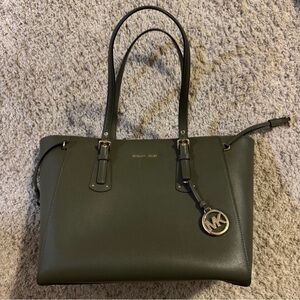 Michael Kors Dark Green Tote Bag